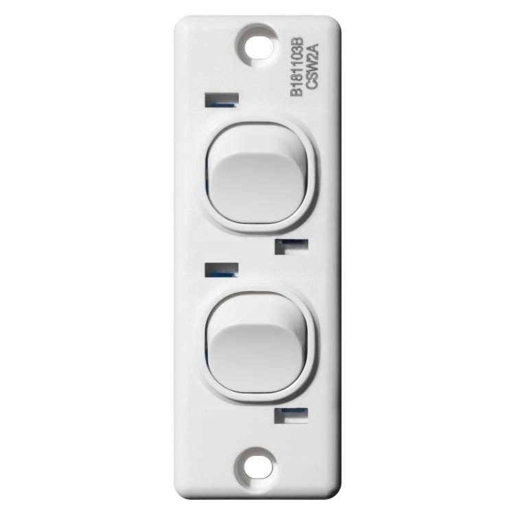 Voltex Classic 2 Gang Architrave Switch 250V 16AX