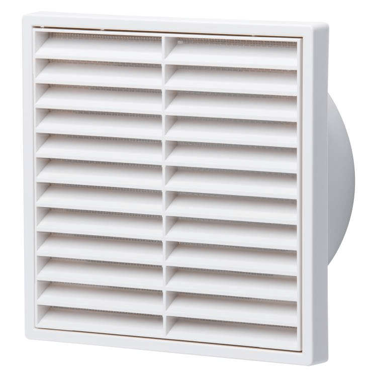 Fixed White Louvre Grill 150mm