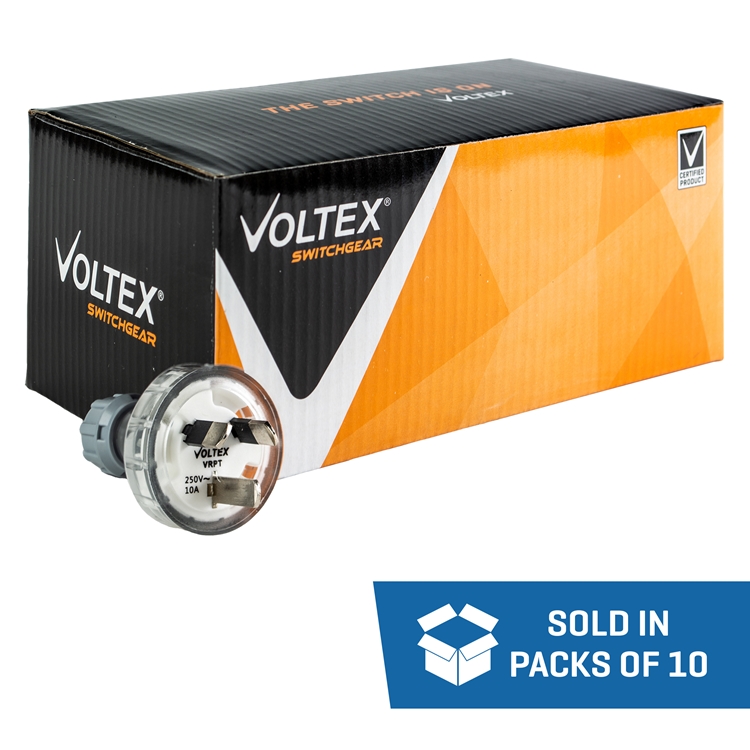 Voltex 10A 3 Pin Plug Top - 10 Pack